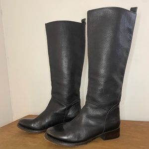 ASH  Black Leather tall riding boots.